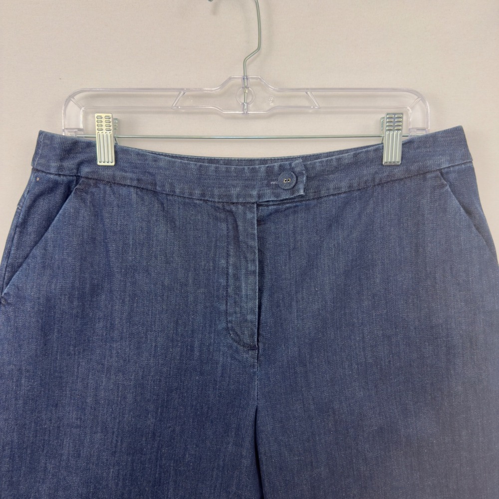 Talbots Womens Blue Stretch‎ Denim Pants Size 12 Straight Leg Classic